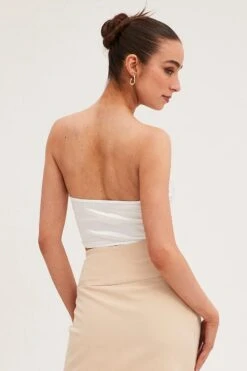 White Plain Corset Top -FabWear Shop WL000039 84F6WHITE 5