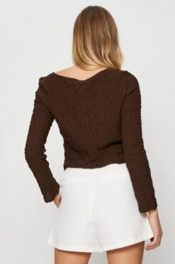 Brown Crop Cardigan Long Sleeve Tie Front 8 Brown Crop Cardigan Long Sleeve Tie Front -FabWear Shop basic cardigan brown crop cardigan long sleeve tie front 32965159354561