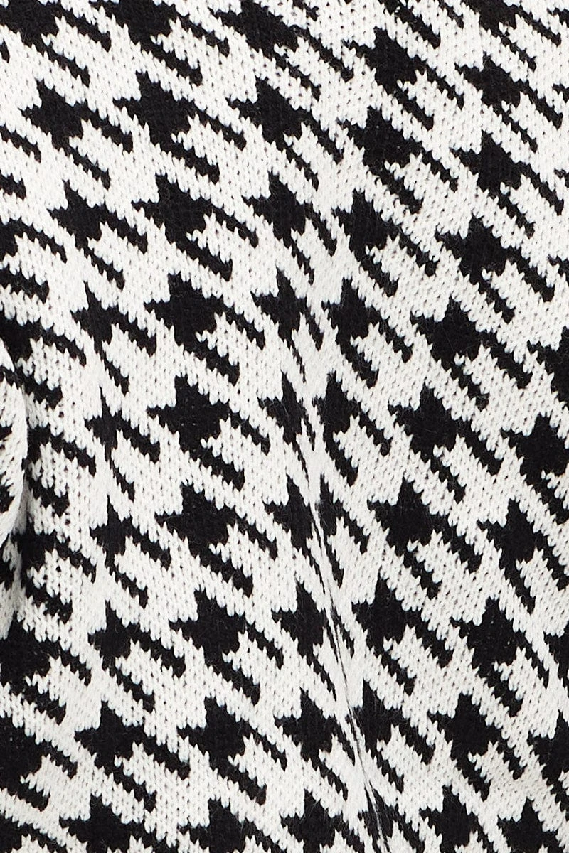 Check Knit Cardigan Long Sleeve Crop Relaxed 6 Check Knit Cardigan Long Sleeve Crop Relaxed - Image 6