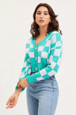 Check Knit Cardigan Long Sleeve Crop V-Neck 8 Check Knit Cardigan Long Sleeve Crop V-Neck -FabWear Shop basic cardigan check knit cardigan long sleeve crop v neck 32965138088129