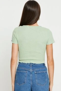 Green Crop Cardigan Short Sleeve Waffle -FabWear Shop basic cardigan green crop cardigan short sleeve waffle 32965159747777