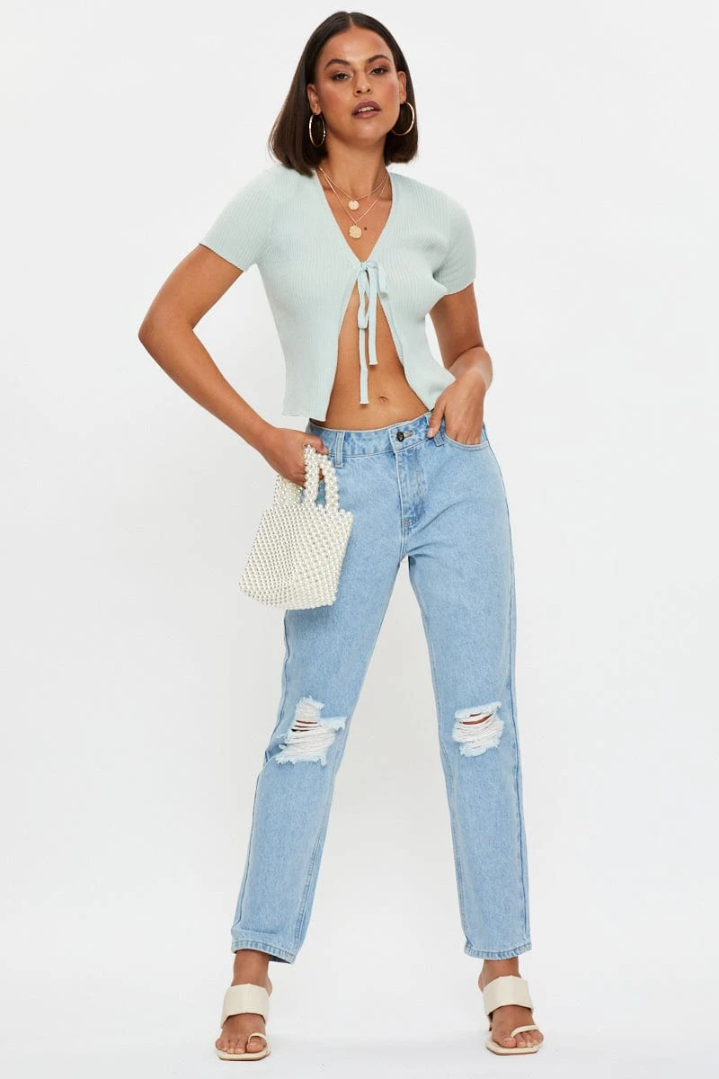 Green Short Sleeve Tie Up Cardigan 3 Green Short Sleeve Tie Up Cardigan - Image 3