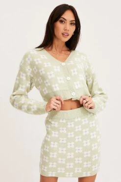 Print Knit Cardigan Long Sleeve Crop Floral -FabWear Shop basic cardigan print knit cardigan long sleeve crop floral 33006997307585