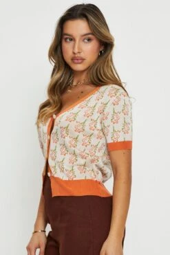 Print Knit Top Short Sleeve 9 Print Knit Top Short Sleeve -FabWear Shop basic cardigan print knit top short sleeve 33006710063297