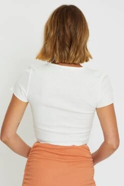 White Crop Cardigan Short Sleeve Waffle -FabWear Shop basic cardigan white crop cardigan short sleeve waffle 32965160468673