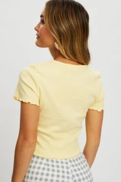 Yellow Rib Short Sleeve Cardigan -FabWear Shop basic cardigan yellow rib short sleeve cardigan 32965161058497