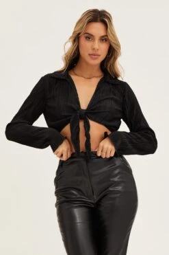 Black Crop Shirts Long Sleeve 7 Black Crop Shirts Long Sleeve -FabWear Shop bolero black crop shirts long sleeve 32981253357761