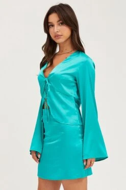 Green Satin Jacket Long Sleeve 9 Green Satin Jacket Long Sleeve -FabWear Shop bolero green satin jacket long sleeve 32966640107713