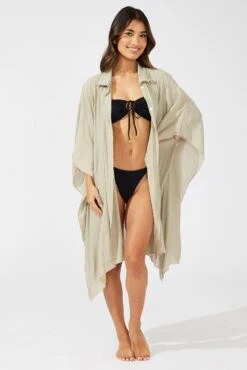 Beige Oversize Beach Shirt 8 Beige Oversize Beach Shirt -FabWear Shop bw0088 51b stone 3