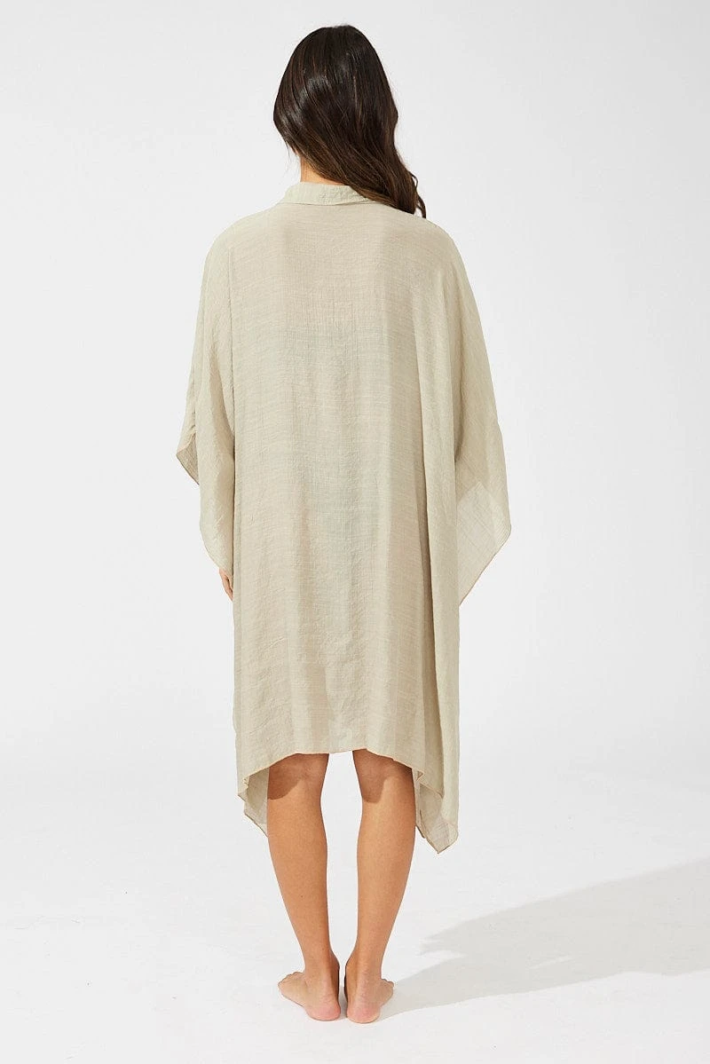 Beige Oversize Beach Shirt 5 Beige Oversize Beach Shirt - Image 5