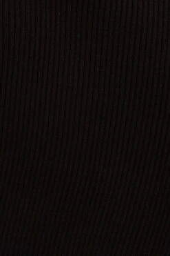 Black Short Sleeve Rib Cardigan -FabWear Shop ck12780 f black 6