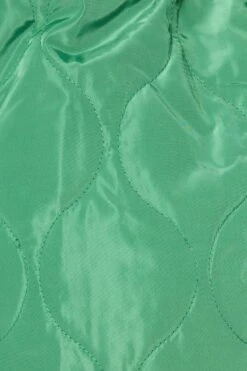 Green Quilted Jacket Long Sleeve Collared -FabWear Shop coat green quilted jacket long sleeve collared 32966594429121