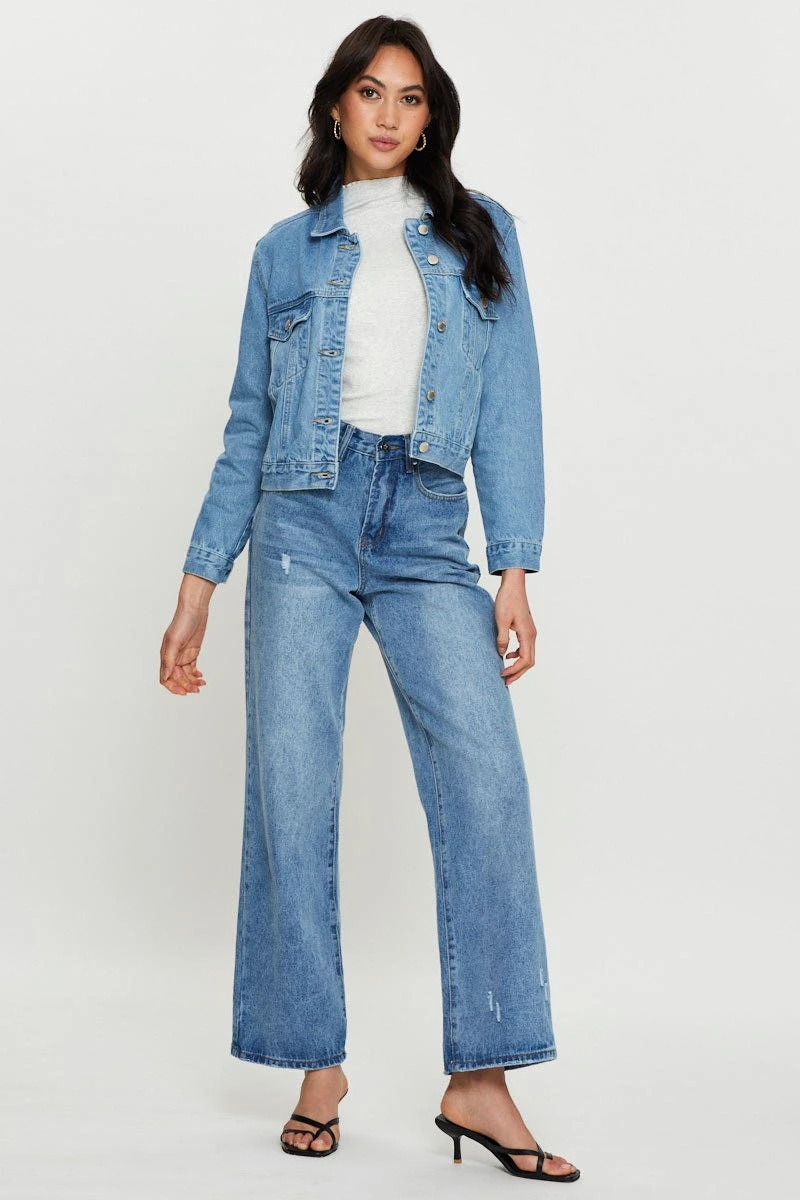 Blue Demin Jacket Long Sleeve 2 Blue Demin Jacket Long Sleeve - Image 2