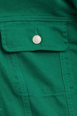 Green Long Sleeve Cropped Denim Jacket -FabWear Shop denim jacket green long sleeve cropped denim jacket 32981021655233