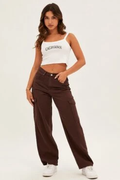 Brown Cargo Jeans High Rise Denim 8 Brown Cargo Jeans High Rise Denim -FabWear Shop dl1227b 20jb chocolate 3