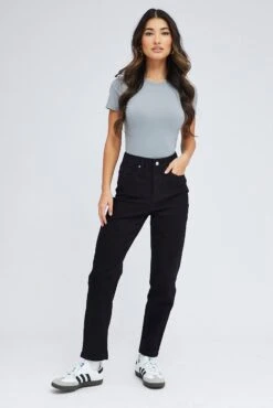 Black Mom Denim Jeans High Rise