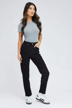 Black Mom Denim Jeans High Rise -FabWear Shop dl1265g 20jb black 3