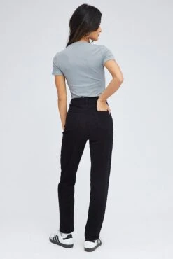 Black Mom Denim Jeans High Rise -FabWear Shop dl1265g 20jb black 5