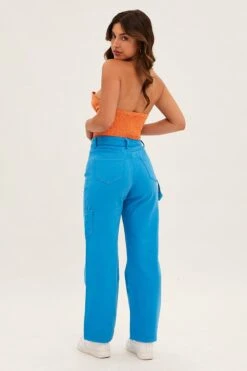 Blue Carpenter Cargo Pocket Jeans -FabWear Shop dl12786a f cobalt 5