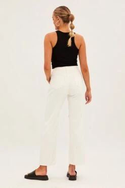 White Boyfriend Denim Jeans -FabWear Shop dl12788 f white 6