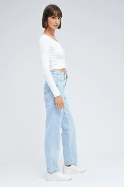 Denim Baggy Denim Jeans High Rise -FabWear Shop dl1452c 20jb light wash 4