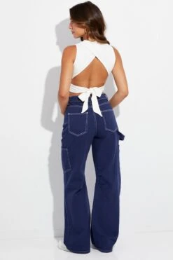 Blue Cargo Jeans Mid Rise -FabWear Shop dl1454a 81rb navy 5