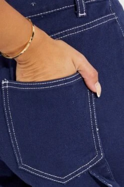 Blue Cargo Jeans Mid Rise -FabWear Shop dl1454a 81rb navy 6