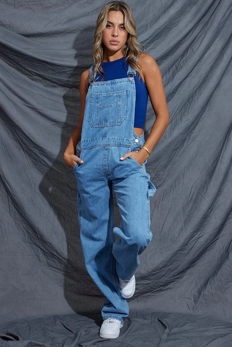 Blue Carpenter Overall Jeans 3 Blue Carpenter Overall Jeans - Image 3