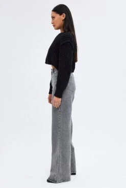 Grey Baggy Jeans Mid Rise -FabWear Shop dl1459b 84rb grey 4