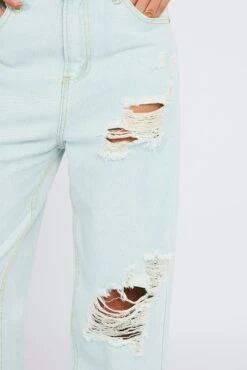 Denim Wide Leg Jean High Rise Ripped 11 Denim Wide Leg Jean High Rise Ripped -FabWear Shop dl1484a 84r light wash 6