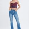Denim Flare Jeans High Rise