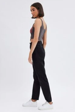 Black Paper Bag Jeans High Waist -FabWear Shop dl1486b 34rb wash black 4