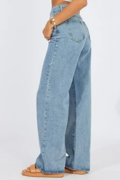 Denim Baggy Denim Jeans Mid Rise -FabWear Shop dl1516d 84r light wash 4