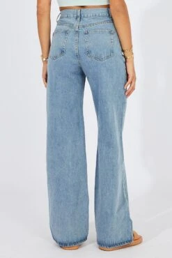 Denim Baggy Denim Jeans Mid Rise -FabWear Shop dl1516d 84r light wash 5