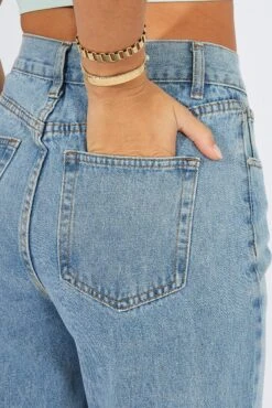 Denim Baggy Denim Jeans Mid Rise -FabWear Shop dl1516d 84r light wash 6