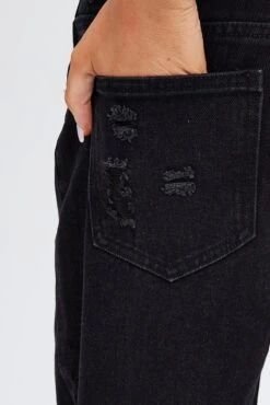 Black Straight Jeans Low Rise -FabWear Shop dl1517 84rb wash black 6