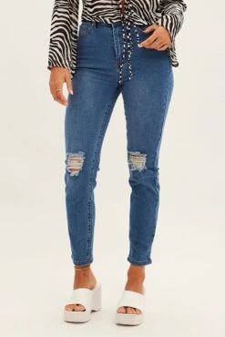 Denim Mom Jeans High Rise Stretch