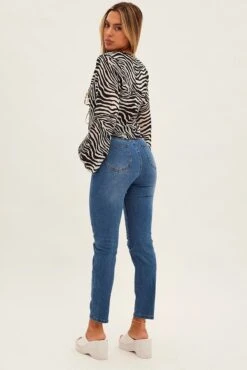 Denim Mom Jeans High Rise Stretch -FabWear Shop dl1518 20r mid wash 5