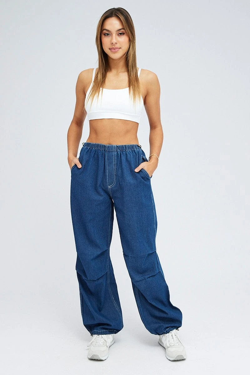 Denim Parachute Denim Jean Elastic Waist 3 Denim Parachute Denim Jean Elastic Waist - Image 3