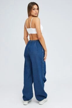 Denim Parachute Denim Jean Elastic Waist 9 Denim Parachute Denim Jean Elastic Waist -FabWear Shop dl1529 34rb dark wash 4