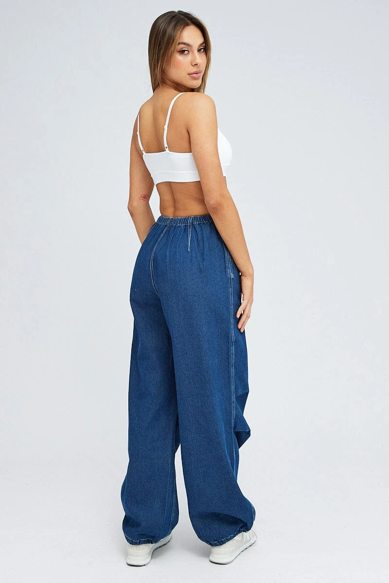 Denim Parachute Denim Jean Elastic Waist 4 Denim Parachute Denim Jean Elastic Waist - Image 4