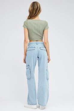 Denim Cargo Jean Multi Pocket -FabWear Shop dl1535 84rb light wash 5