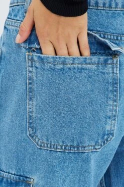 Denim Cargo Jeans Mid Rise Out Pocket -FabWear Shop dl1543 84rb mid wash 6
