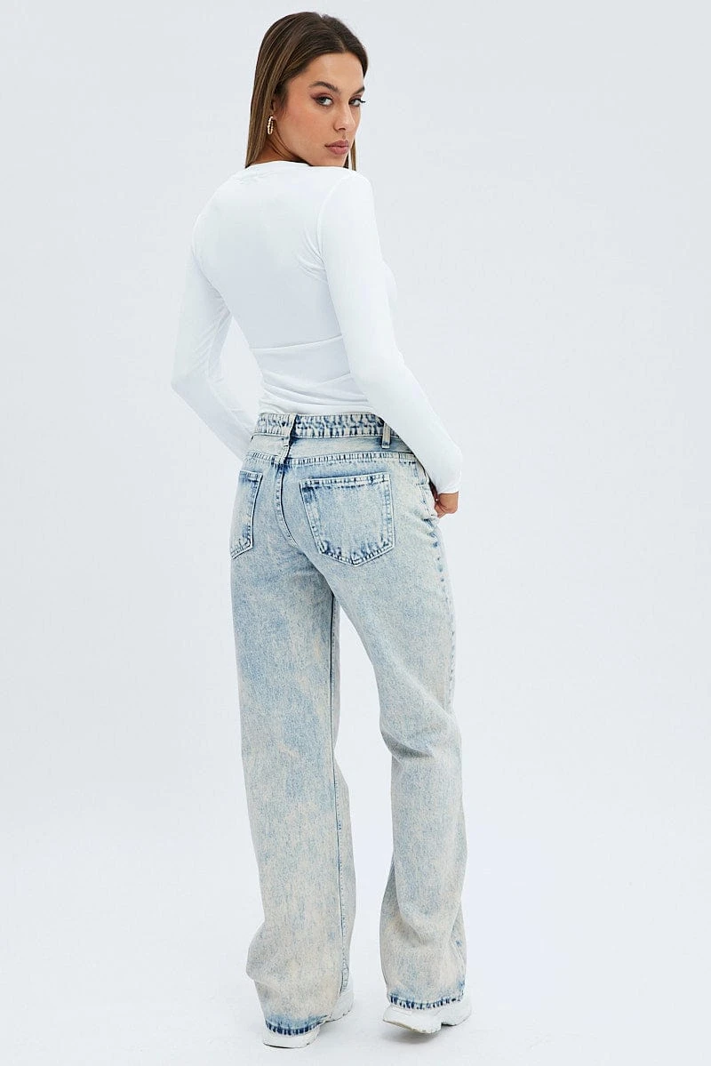 Denim Flare Jean Low Rise Dirty Wash 5 Denim Flare Jean Low Rise Dirty Wash - Image 5