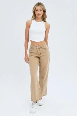 Brown Low Rise Baggy Jean 8 Brown Low Rise Baggy Jean -FabWear Shop dl1547 20r latte 3