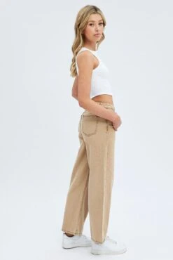 Brown Low Rise Baggy Jean 9 Brown Low Rise Baggy Jean -FabWear Shop dl1547 20r latte 4