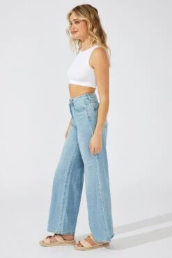 Denim Relaxed Wide Leg Jeans 9 Denim Relaxed Wide Leg Jeans -FabWear Shop dl1643 33r light wash 4