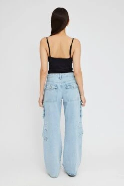 Denim Multi Pocket Cargo Jeans -FabWear Shop dl1691 20rb light wash 5