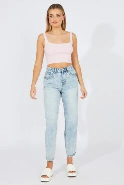 Denim Mom Jeans High Rise 8 Denim Mom Jeans High Rise -FabWear Shop dl1836 33r light wash 3