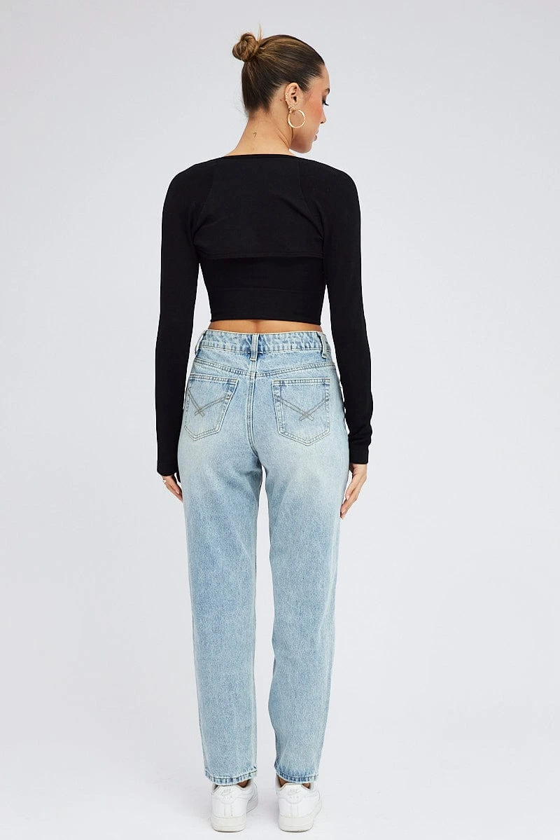 Denim Relaxed Mom Jean High Rise 5 Denim Relaxed Mom Jean High Rise - Image 5